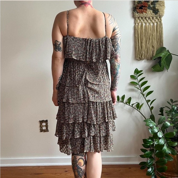 70s Colorful Tiered Ruffle Dress, Union Made In US - Picture 4 of 6